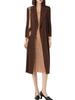 Vestido Falso de Dos Piezas Plegado Otoño Nueva Moda Elegante Suelto Talla Grande Vestido Cuello Color de Contraste Jersey Vestido Midi