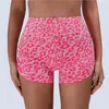 Shorts de Yoga de Venda Quente Transfronteiriça Estampa de Leopardo Bumbum de Pêssego Cintura Alta Levanta Bumbum Justos Esportes ao Ar Livre Corrida Fitness