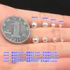 Plata de Ley S925 Plata Brillante Linterna de Calabaza Cuentas Redondas Cuentas Espaciadoras Cuentas Sueltas Pulsera Trenzada de Cristal Collar Accesorios Hechos a Mano para DIY
