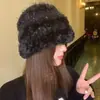 Chapéu de Pelúcia com Orelhas e Aba Grande para Outono e Inverno, Fofo e Quente, Chapéu de Tricô Versátil para Mulheres