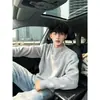 Estilo Old Money Tendência Gola Redonda Suéter Masculino Outono/Inverno Casual Solto Tamanho Grande Versátil Cor Sólida Malha
