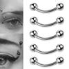 Perforado europeo y americano de acero inoxidable de titanio 303 clavo de ceja clavo de lengua clavo de labio piercing corporal cono afilado clavo de ceja varilla curva piercing fábrica