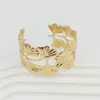 Pulseras Transfronterizas Europeas y Americanas, Flores y Hojas de Moda Exageradas, Versión Ancha, Pliegues Martillados, Pulseras de Exportación Personalizadas, Pulseras de Metal