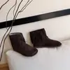 558-33 Botas Curtas de Lã com Franjas Retrô para Mulheres, Botas de Neve Quentes e Confortáveis, Botas de Algodão Versáteis para Outono e Inverno