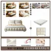 Cama de chenille minimalista moderna para quarto principal, cama de casal de luxo leve de alta qualidade 1,5m, cama de casamento 1,8m com armazenamento com estrutura de caixa alta macia