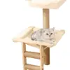 Torre Árbol para Gatos de Madera de 3 Niveles para Gatos Grandes, Torre Moderna Estable para Gatos de Interior con Rascador, Escaleras para Trepar