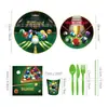 Mm205 Sinuca Sinuca Esportes Bola Festa de Aniversário Tema Louça Para 8 Pessoas Conjunto de 4 Peças Prato de Papel Copo de Papel