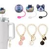 Serie Xiao Mao tapa de pajita stanley traje de cadena de 26 letras etsystanley accesorios para taza con cadena taza succión