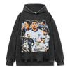 Camiseta de Manga Corta Estampada Peter Bellingham Transfronteriza Lavada Pesada Cuello Redondo Sudadera con Capucha