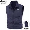 Otoño/Invierno 2026 Nuevo Chaleco Reversible de Trabajo Casual de Exterior con Cuello Alto y Múltiples Bolsillos, Caliente, sin Mangas