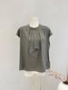 Camisa de Seda de Manga Corta para Mujer Nueva Colección Primavera Verano 2026 Color Sólido Top con Cinta para Usar Solo o con Otras Prendas Elástico Doble Georgette de Seda Top