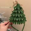 Faixa de cabelo de árvore de Natal faça você mesmo com barra de torção, material para cartão de cabelo feito à mão, presente de véspera de Natal para amigos