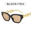 Gafas de sol de pata con cadena gruesa estilo ojo de gato gafas de sol de moda para la playa estilo hip hop para hombre y mujer geniales estilo europeo y americano gafas punk ins