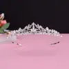 Nuevo tocado de corona simple de princesa transfronterizo para niños, diadema con diamantes de imitación, diadema de corona para pasarela con galvanoplastia, suministro directo de comercio exterior