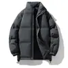 Casaco de algodão grosso de inverno para homens, jaqueta de algodão de corte solto, casaco moderno com gola alta, jaqueta puffer para casais, blusa versátil de cor sólida, casaco de algodão