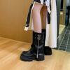 Botas Chelsea Martin de Solado Grosso Estilo Britânico Vintage para Mulheres Baixas 2025 Novas Botas Curtas Plissadas Slim-Fit
