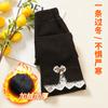 Pantalones acampanados de encaje con lazo para niñas en stock otoño e invierno pantalones forrados de vellón pantalones casuales gruesos para niños ropa para niños al por mayor