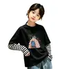 Camiseta Feminina, Estilo Novo Primavera/Outono 2026, Blusa da Moda, Camiseta Básica de Algodão Puro para Bebê Menina, Manga Longa de Outono, Falsa Peça Dupla