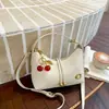 Bolso de Mano de Cuero Aceitado Vintage de Alta Calidad para Mujer 2026 Nuevo Modelo Lujo Ligero Colgante de Cereza Bolso de Hombro Cruzado de Gama Alta