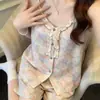 Pijama de Algodón Nube para Mujer, Verano, con Almohadillas Incorporadas para el Pecho, Estampado Floral Sexy, Conjunto de Camisola y Shorts, Estilo Delgado, Se Puede Usar al Aire Libre, Conjunto para el Hogar