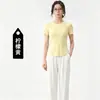Camiseta Modeladora de Curva Suave Top Esportivo Clássico com Gola Redonda para Mulheres Yoga Pilates Manga Curta Corrida Fitness Badminton Respirável