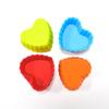 Suministros de cocina de silicona para hornear Molde de silicona con forma de corazón para pasteles pequeños Molde de silicona para pudín Molde de gelatina con forma de taza Marfen
