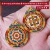 Colgante Dummy Cloisonne Folu de Calabaza Giratorio Azul Quemado Seis Caracteres Oro Arena Cadena de Lana