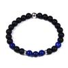 Pulsera esmerilada negra natural pulsera de lapislázuli hombres y mujeres pulsera elástica de moda venta caliente transfronteriza europea y americana suministro directo mayoreo