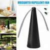En stock ventilador de aspas multifuncional para el hogar y exteriores repelente de mosquitos cono repelente de moscas trampa automática para moscas cinturón