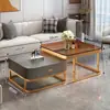 Mueble de TV de lujo ligero, diseño minimalista moderno, mueble de TV de pie para la sala de estar, soporte de TV extensible, combinado con una mesa de centro, estilo transfronterizo