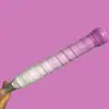 Raquete de Badminton Cor Gradiente Plana Fina Raquete de Tênis Raquete de Badminton Alça Absorvente de Suor Tira de Pegada Couro