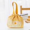 Nova lancheira estilo japonês Cordão conveniente portátil com cordão Bolsa de isolamento de lona engrossada lancheira para estudantes