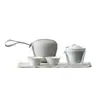 Juego de Té de Cerámica para Viaje al Aire Libre Portátil Juego de Tazas Rápidas Una Tetera Dos Tazas Estilo Hogareño de Camping Juego de Té Kung Fu para una Persona