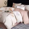 Conjunto de quatro peças com estampa digital em algodão 100% de fibra longa de Xinjiang, capa de edredom impressa de alta qualidade em algodão puro, lençol e conjunto de cama