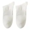Meias Sociais Masculinas para Primavera e Outono, Algodão Puro, 7A Antibacterianas, Resistentes a Odores, Absorventes de Suor, Preto e Branco, Meias Cano Médio Sem Costura para Homens