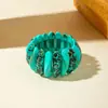 Lingge Joyería Moda Retro Irregular Ccb Pulsera de Perlas Personalizada Estampado de Leopardo Exagerada Pulsera Elástica Al por Mayor