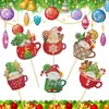 Pintura de Diamantes Transfronteriza Personalizada Hecha a Mano DIY Diamante Completo Imán para Refrigerador Posavasos de Diamante Navideño Colgante Colgante Adornos Colgantes