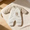 2026 Otoño/Invierno Nuevo Bebé 120g Mameluco Acolchado de Mariposa Pana Dibujo Animado Bordado Ropa para Gatear Bebé 59-66 #