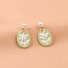 Pendientes de plata 925 con forma de aguja, estilo japonés y coreano, de aleación, con flores, para primavera y verano, 388