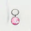 Llavero Colgante de Gema del Tiempo Cinta Rosa Transfronterizo Regalo Pequeño Creativo Anillo de Metal para Llaves