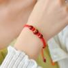 Pulseira de Fio Vermelho Cinnabar Ano do Zodíaco para Mulheres, Pulseira de Fio Vermelho Ágata Vermelha Natural Doze Signos do Zodíaco, Pulseira Cinnabar do Zodíaco