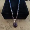 Collar de Gota de Agua Morada, Cadena para Clavícula Qi Donglai Morada, Collar de Regalo para Mamá, Joyería de Collar para Influencer de TikTok Transfronterizo en Vivo