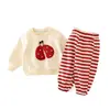 Conjunto para Niñas Otoño Nuevo Estilo Bebé Niña Dibujos Animados Casual Manga Larga Pantalones Largos Sudadera Pantalones de Chándal Pulóver Salida Conjunto de Dos Piezas