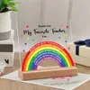 Adornos de Escritorio Acrílicos de Venta Caliente Transfronterizos Personalizados con Base de Madera Adornos Artesanales de Escritorio Adornos Cuadrados