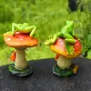 Artesanato de Resina Novo Sapo Cogumelo Jardim Artesanato de Resina Pátio Externo Gramado Vasos Paisagismo Ornamentos