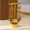 Pendientes de cadena con borlas de campana largos en forma de abanico, estilo étnico europeo y americano, pendientes de moda bohemia con temperamento