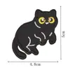 Parches bordados únicos de gato negro estilo oscuro, varias poses de gatitos, para reparar agujeros en la ropa, insignias bordadas para mochilas