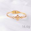 Pulsera de Acero de Titanio de Trébol de Cuatro Hojas para Mujer, Acero Inoxidable, Color Dorado, Números Romanos, Lujo Ligero Europeo y Americano, No se Desvanece, Venta al por Mayor Directa del Fabricante