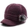 Novo Chapéu de Tricô Feminino Inverno Estilo Coreano Estilo Amassado Chapéu de Lã Cabelo Longo Engrossado Versátil Chapéu de Mãe Chapéu de Avó