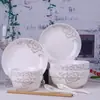 Conjunto de Tigelas e Pratos Cerâmicos para Casa de 2/4 Pessoas, Tigelas Estilo Chinês, Tigelas para Macarrão, Tigelas para Sopa, Louça para Casais, Trabalhadores de Colarinho Branco e Estudantes